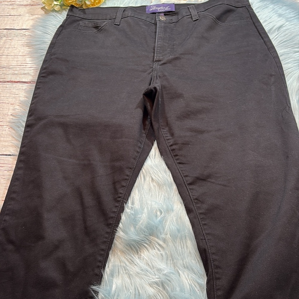 NYDJ Not Your Daughters Jeans Black Crop Cuffed Lift Tuck Pants sz 12 - Picture 4 of 9